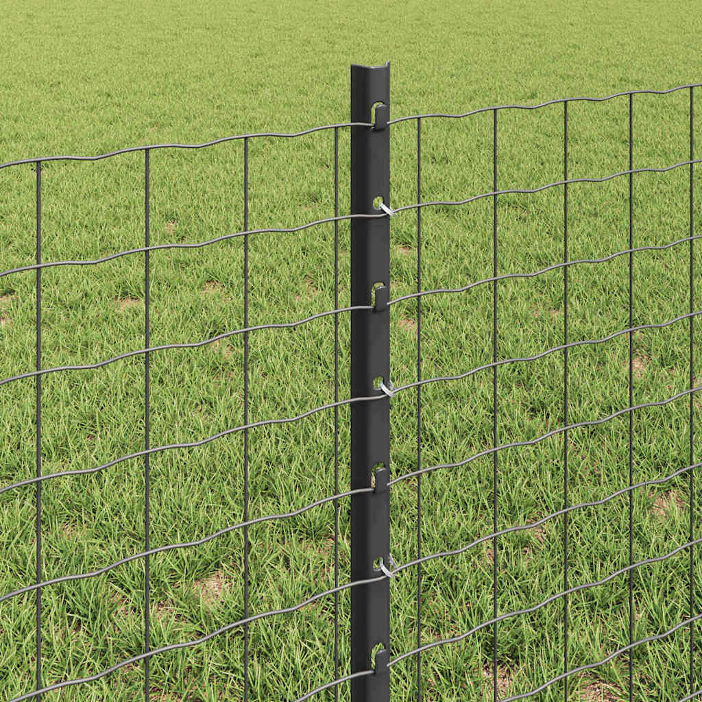 Fence Post 11 pcs Grey 60 cm Steel