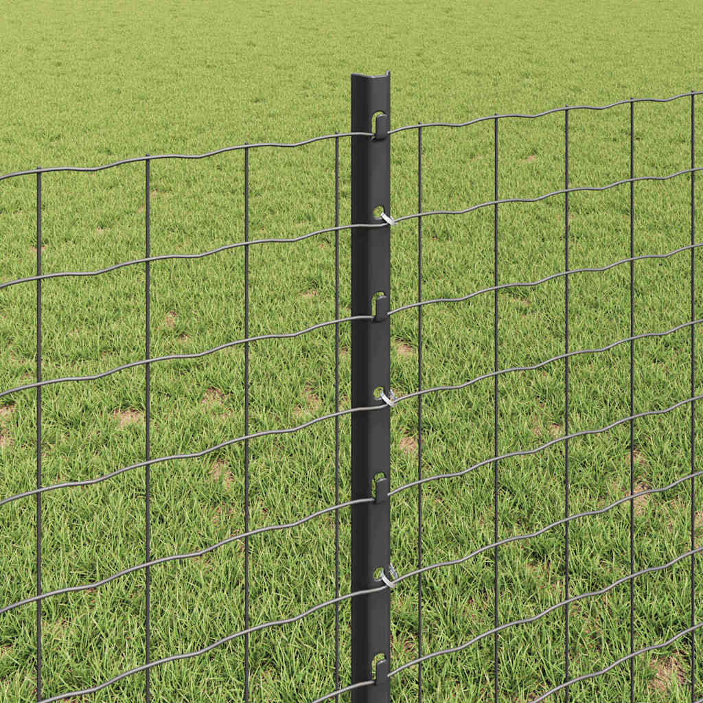 Fence Post 11 pcs Grey 80 cm Steel