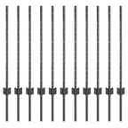 Fence Post 11 pcs Grey 80 cm Steel