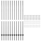 Fence Post 11 pcs Grey 150 cm Steel