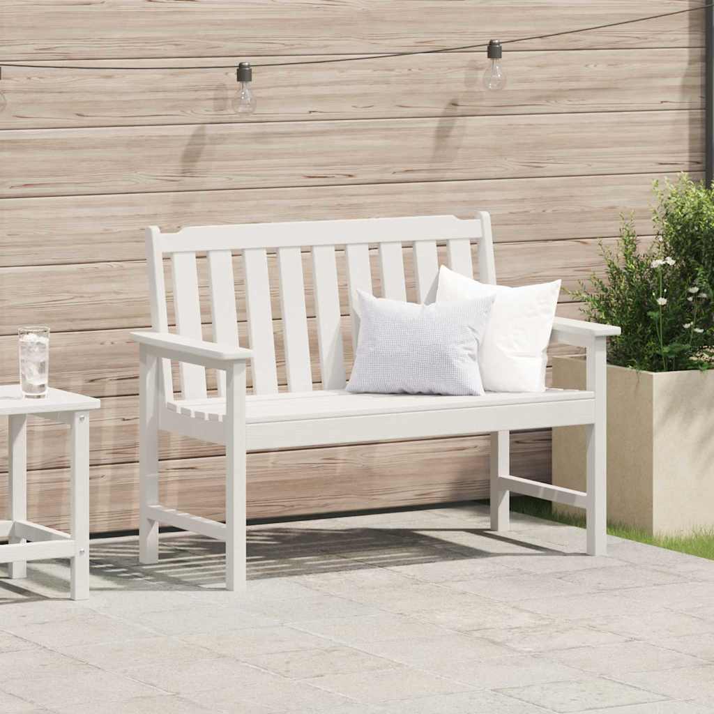 Garden Bench White 120 x 59 x 88 cm HDPE