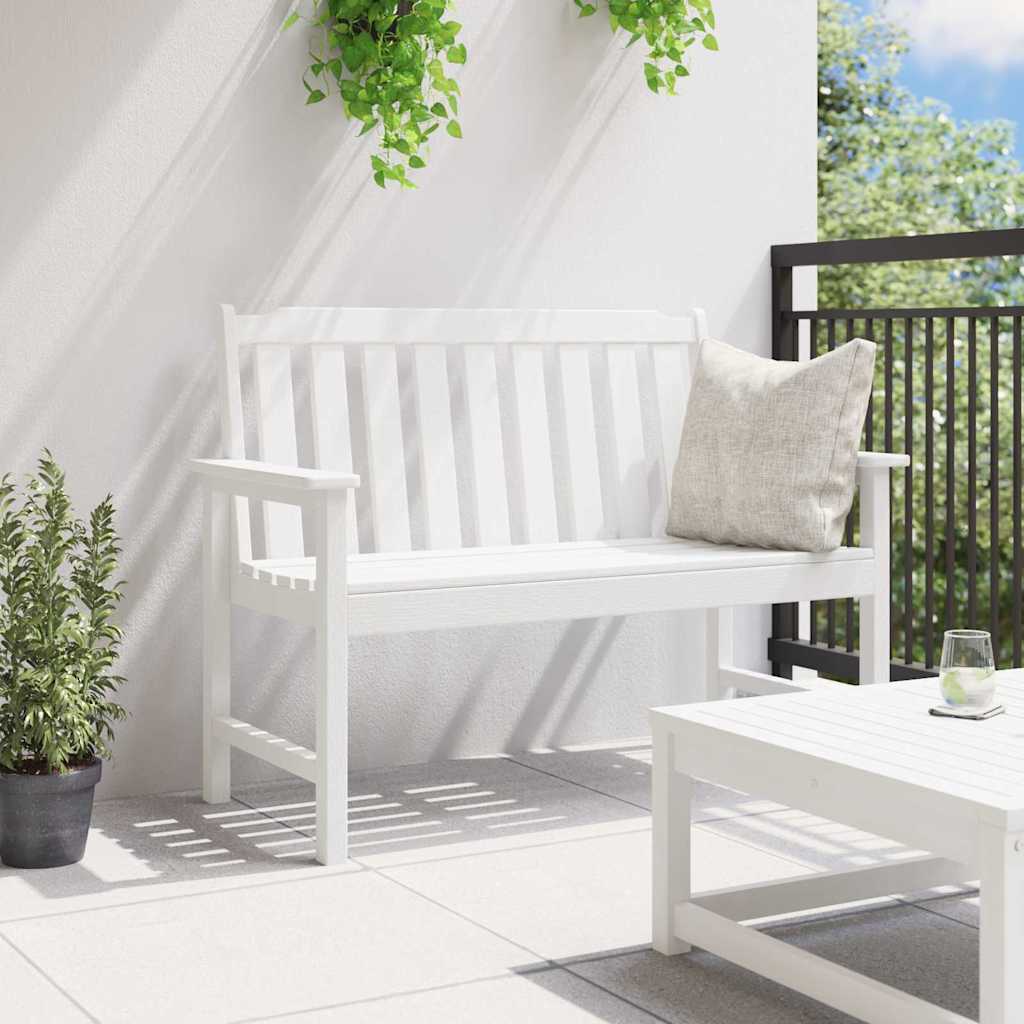 Garden Bench White 120 x 59 x 88 cm HDPE