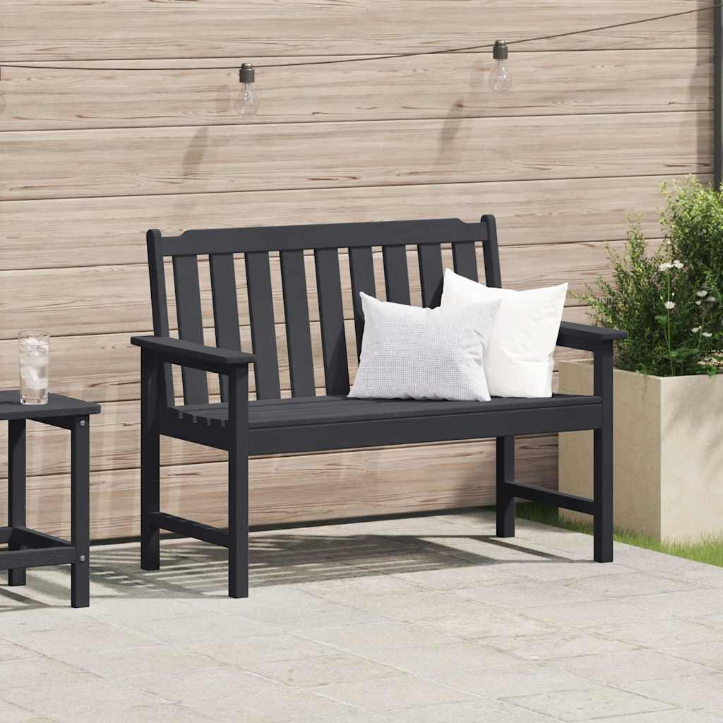 Garden Bench Black 120 x 59 x 88 cm HDPE