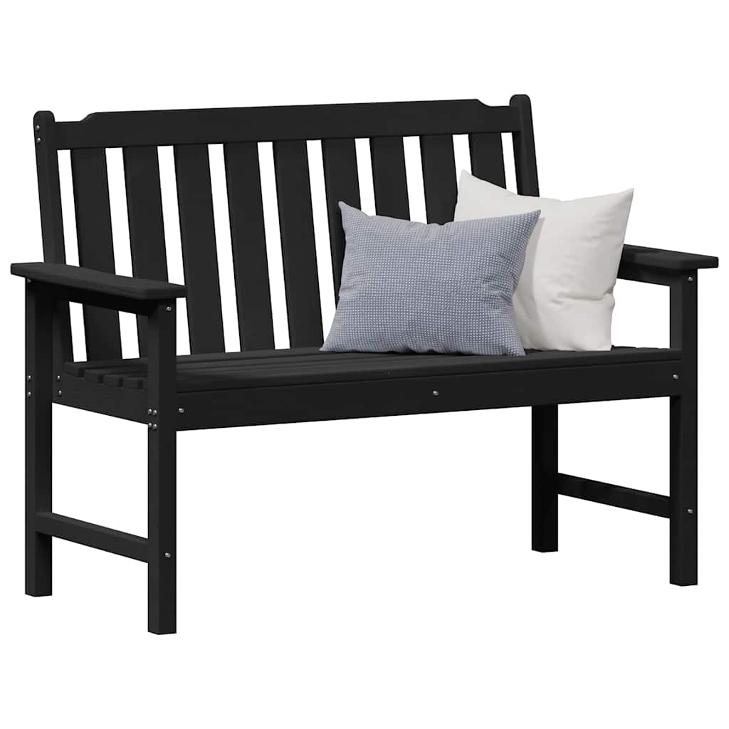 Garden Bench Black 120 x 59 x 88 cm HDPE