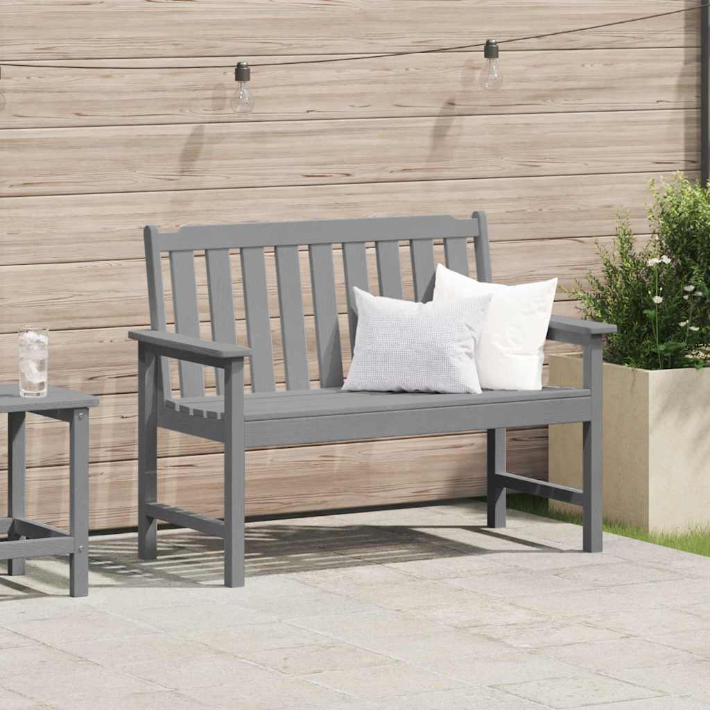 Garden Bench Light Grey 120 x 59 x 88 cm HDPE