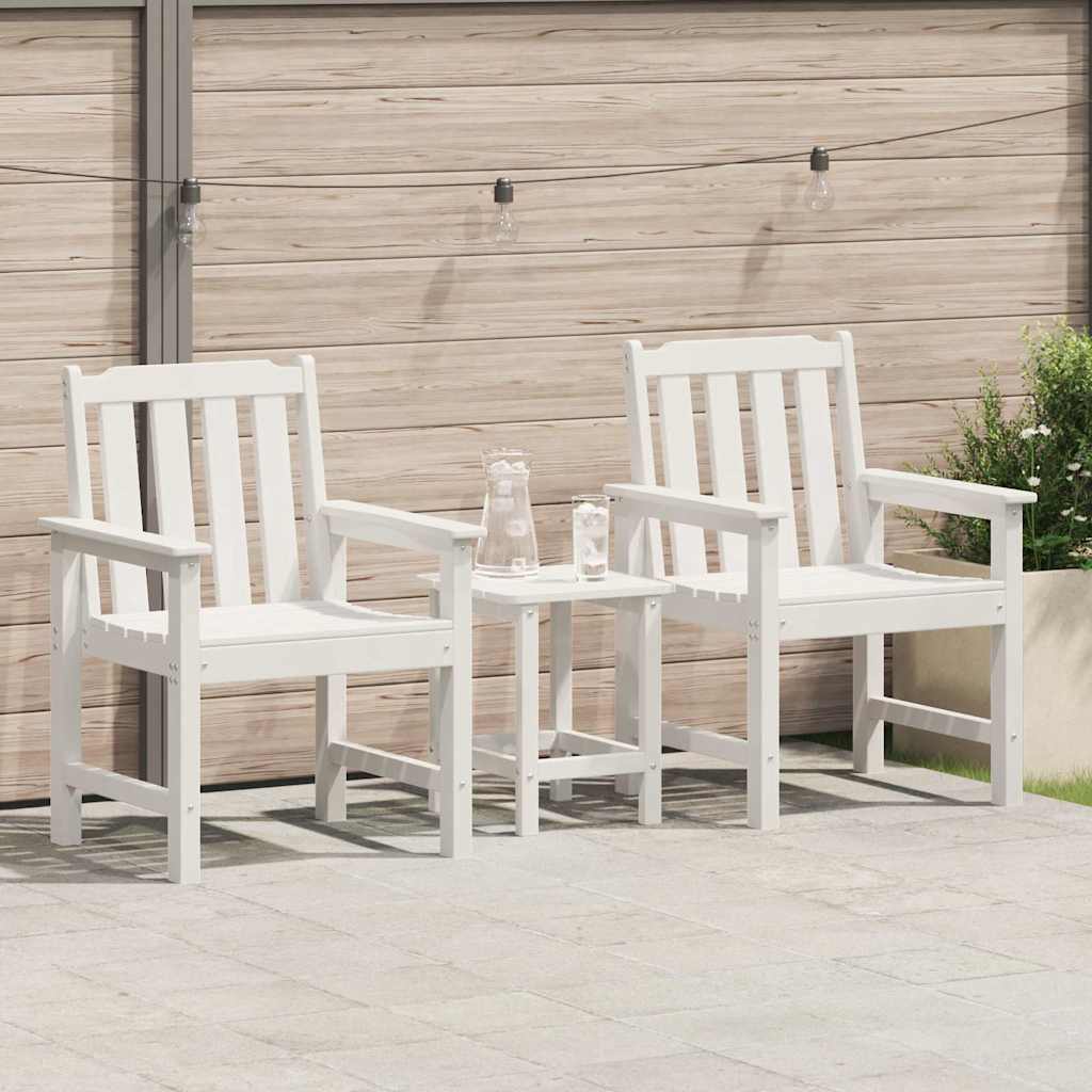 Garden Dining Chair 2 pcs White 65.5 x 59 x 88 cm HDPE