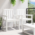 Garden Dining Chair 2 pcs White 65.5 x 59 x 88 cm HDPE