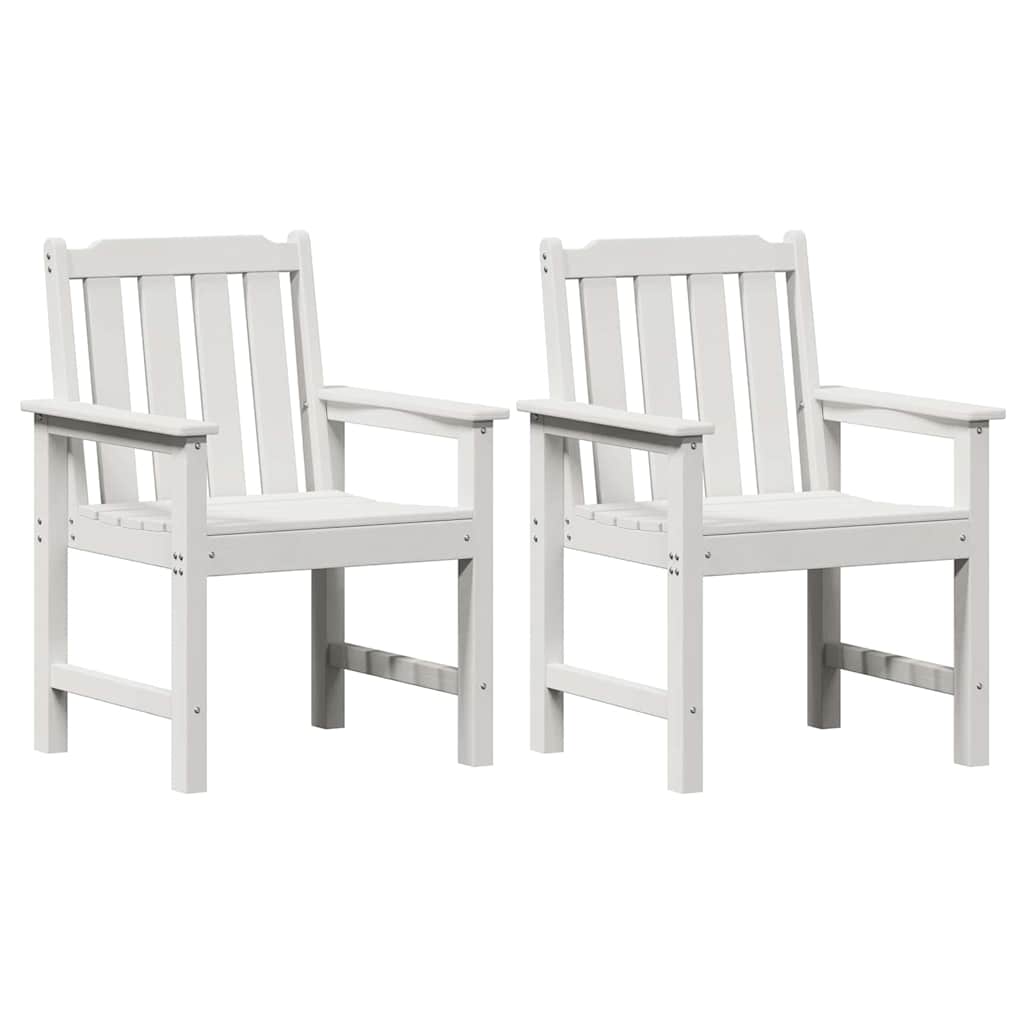 Garden Dining Chair 2 pcs White 65.5 x 59 x 88 cm HDPE
