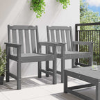 Garden Dining Chair 2 pcs Light Grey 65.5 x 59 x 88 cm HDPE