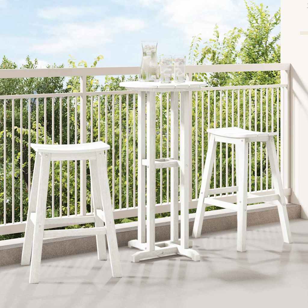 Bar Stool 2 pcs White 52 x 43 x 73.5 cm HDPE