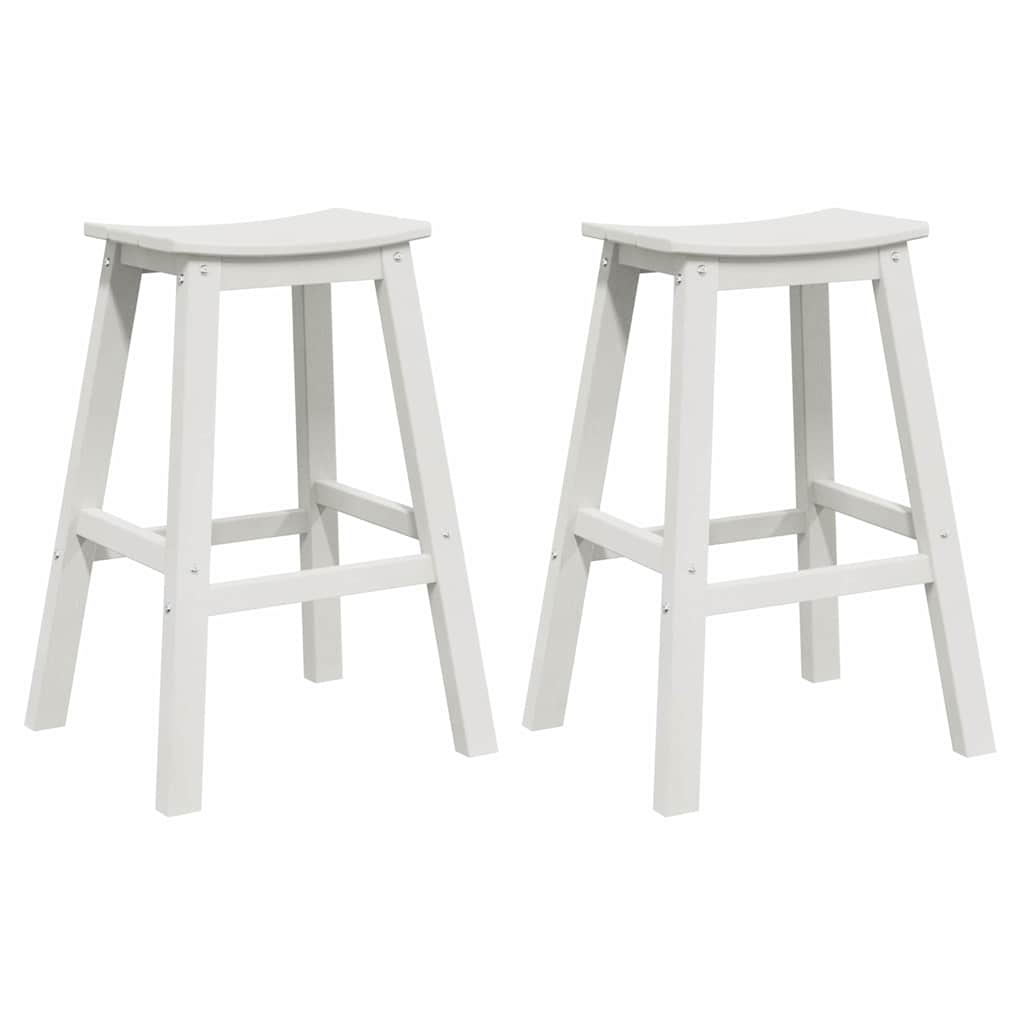 Bar Stool 2 pcs White 52 x 43 x 73.5 cm HDPE