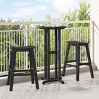Bar Stool 2 pcs Black 52 x 43 x 73.5 cm HDPE