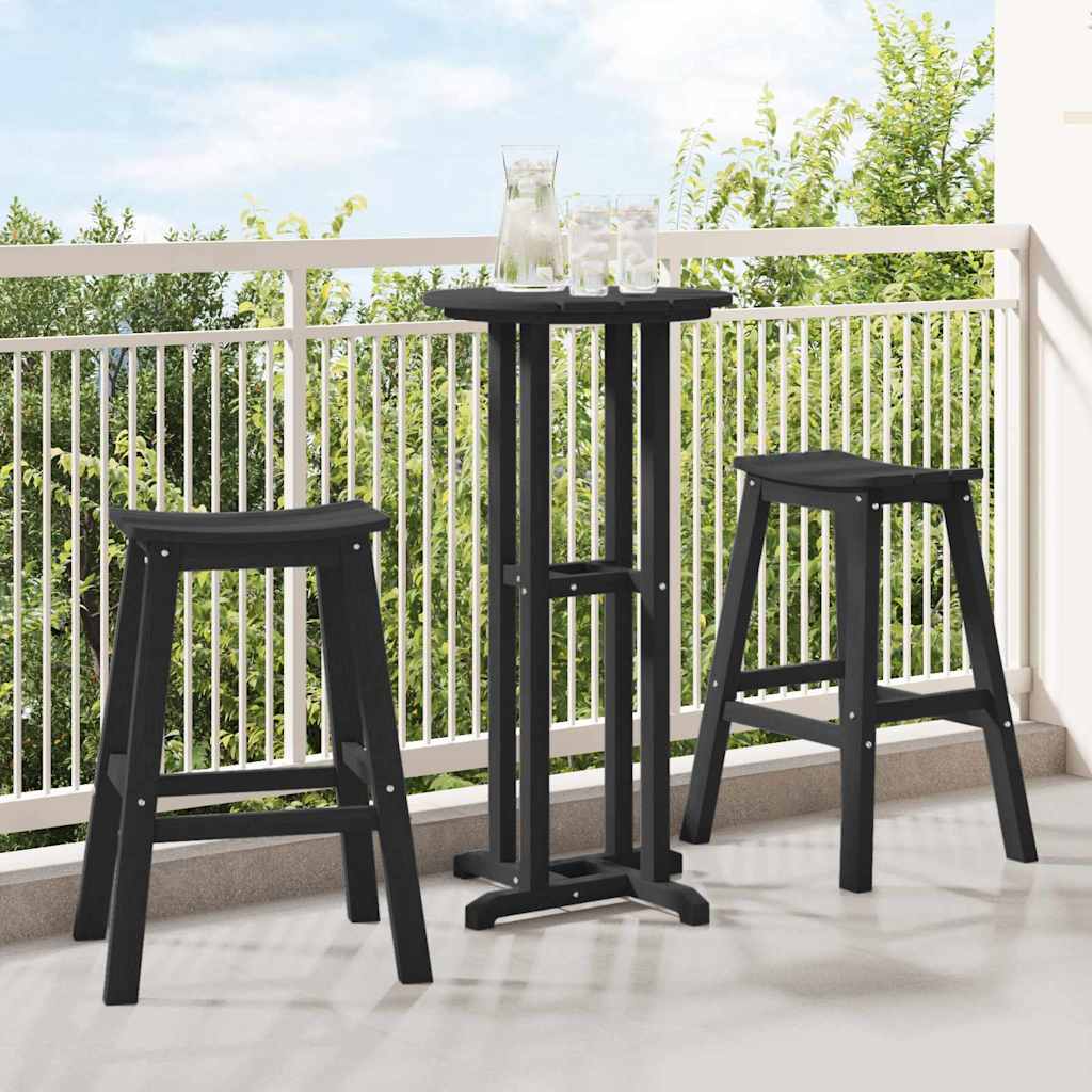 Bar Stool 2 pcs Black 52 x 43 x 73.5 cm HDPE