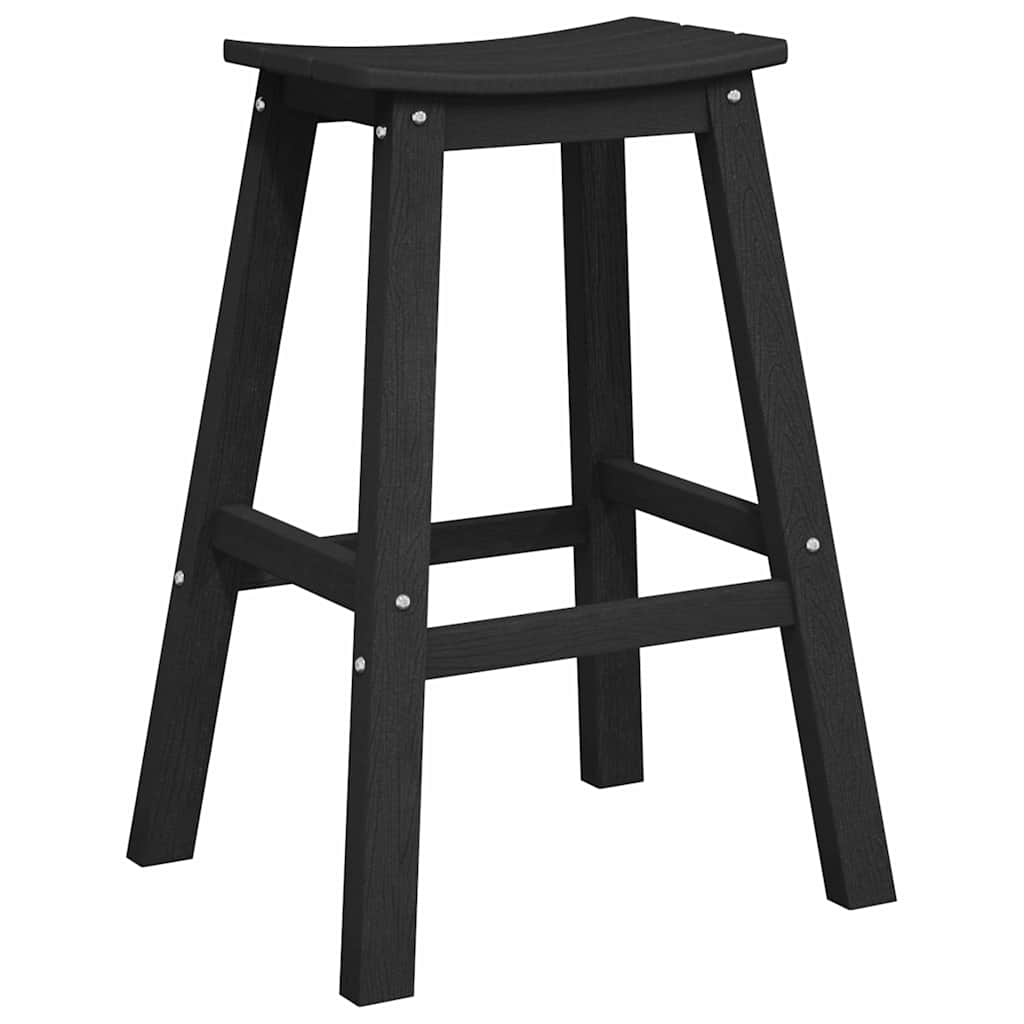 Bar Stool 2 pcs Black 52 x 43 x 73.5 cm HDPE