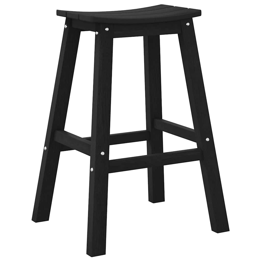 Bar Stool 2 pcs Black 52 x 43 x 73.5 cm HDPE