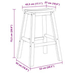 Bar Stool 2 pcs Black 52 x 43 x 73.5 cm HDPE