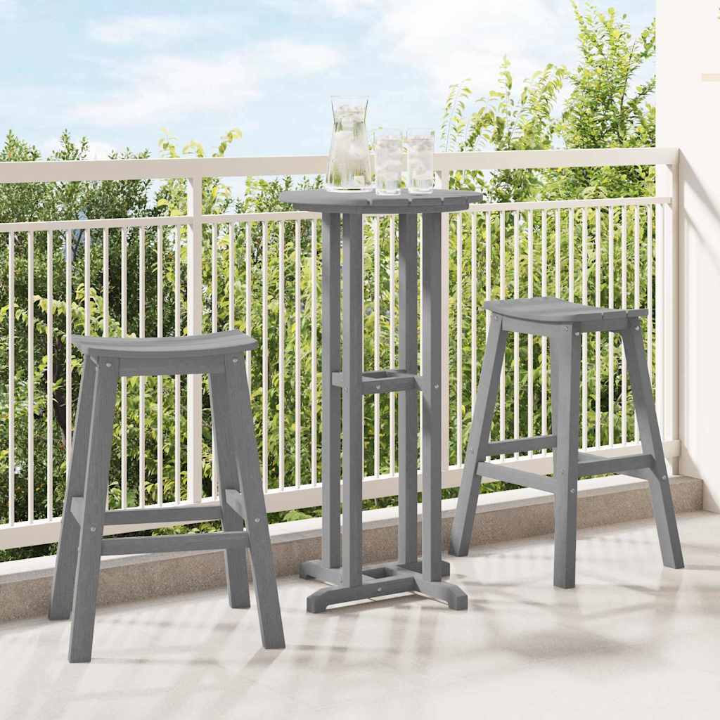 Bar Stool 2 pcs Light Grey 52 x 43 x 73.5 cm HDPE