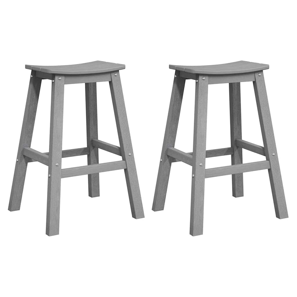 Bar Stool 2 pcs Light Grey 52 x 43 x 73.5 cm HDPE