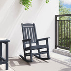 Garden Rocking Chair Navy Blue 92 x 70 x 108cm HDPE
