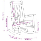 Garden Rocking Chair Navy Blue 92 x 70 x 108cm HDPE
