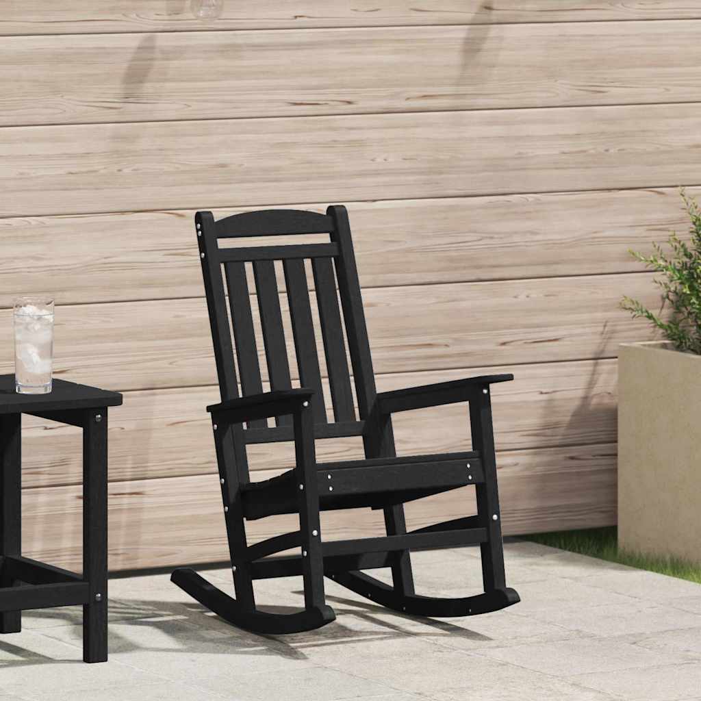 Garden Rocking Chair Black 92 x 70 x 108cm HDPE