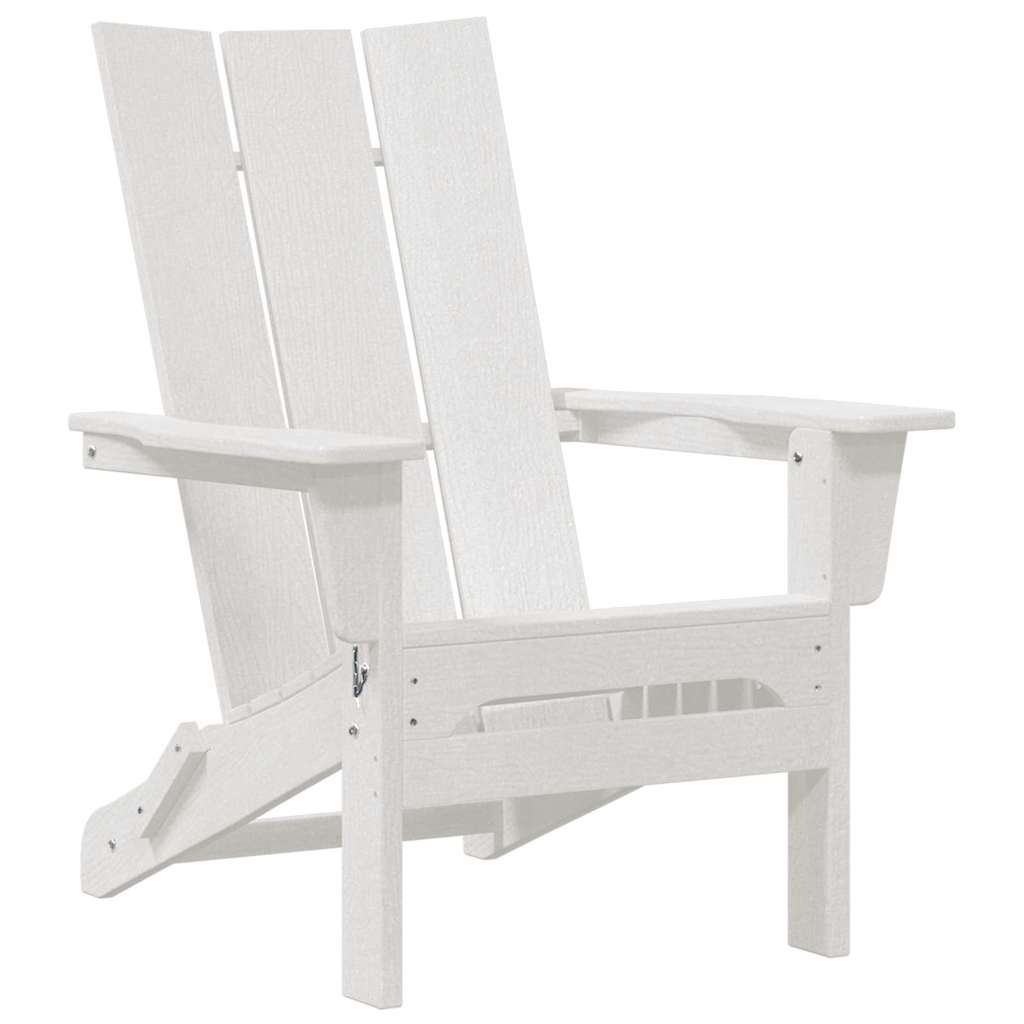 Folding Adirondack Chair White 80.5 x 74.5 x 92 cm HDPE