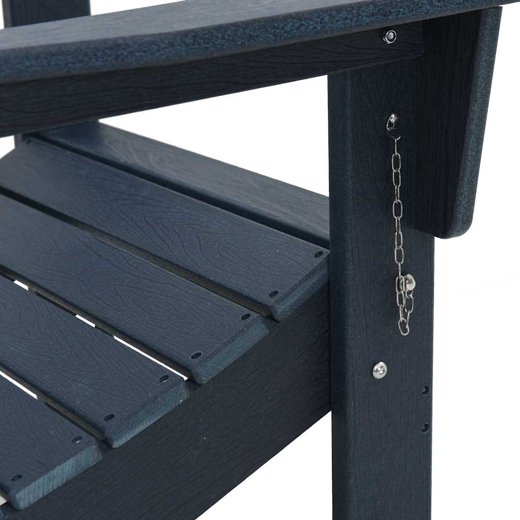 Folding Adirondack Chair Navy Blue 80.5 x 74.5 x 92 cm HDPE