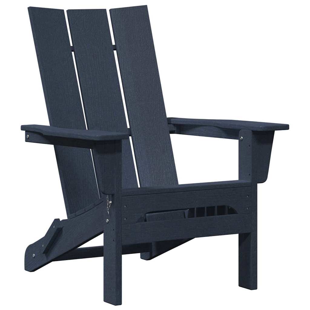Folding Adirondack Chair Navy Blue 80.5 x 74.5 x 92 cm HDPE