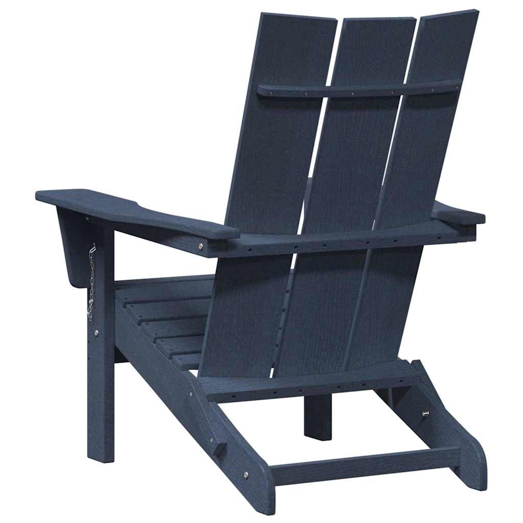 Folding Adirondack Chair Navy Blue 80.5 x 74.5 x 92 cm HDPE