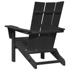 Folding Adirondack Chair Black 80.5 x 74.5 x 92 cm HDPE