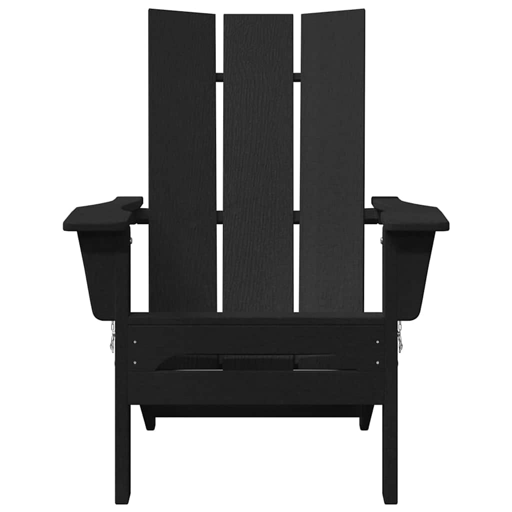 Folding Adirondack Chair Black 80.5 x 74.5 x 92 cm HDPE