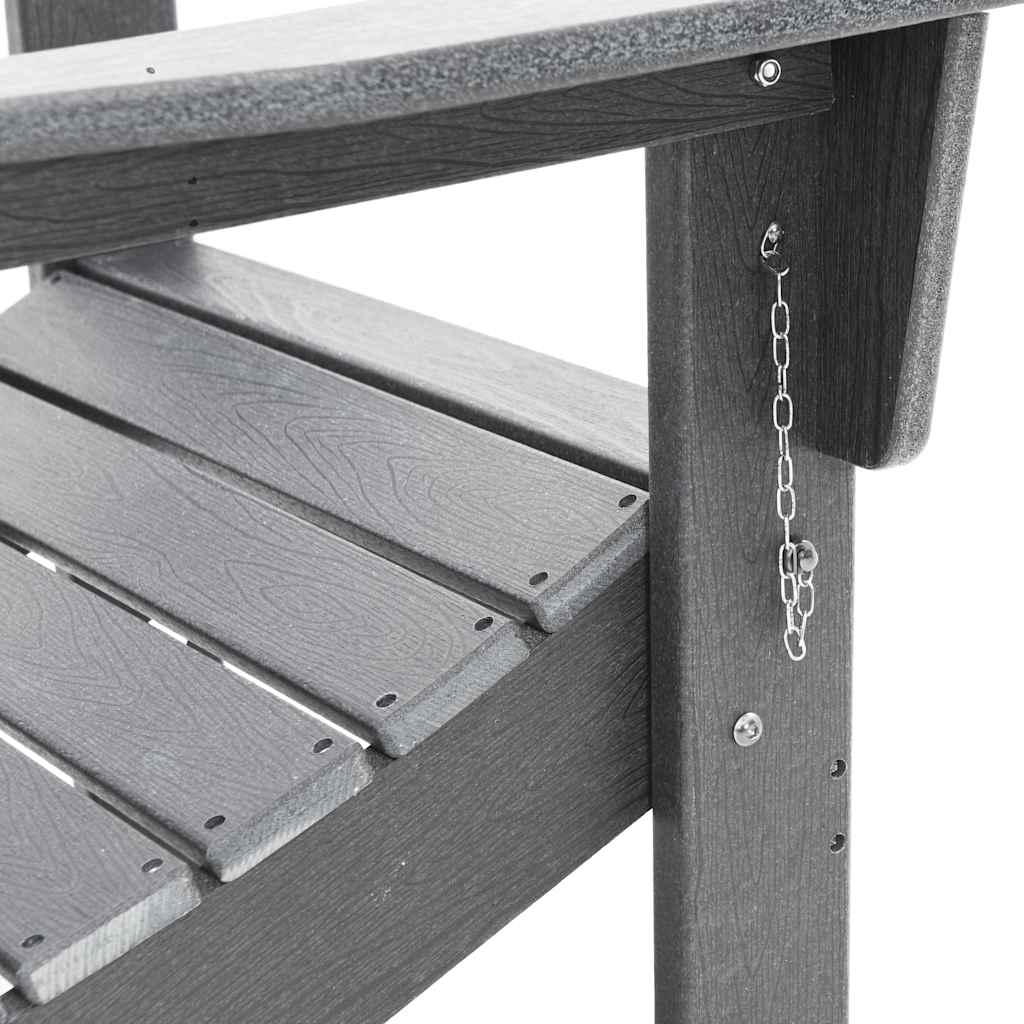 Folding Adirondack Chair Light Grey 80.5 x 74.5 x 92 cm HDPE