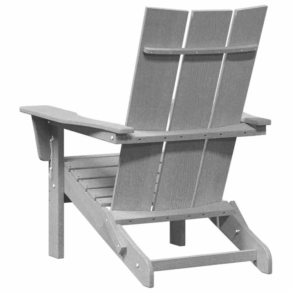 Folding Adirondack Chair Light Grey 80.5 x 74.5 x 92 cm HDPE