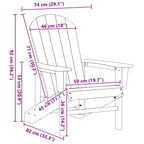 Adirondack Chair Navy Blue 82 x 74 x 92 cm HDPE