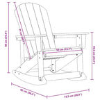 Adirondack Rocking Chair Light Grey 92 x 73.5 x 92 cm HDPE