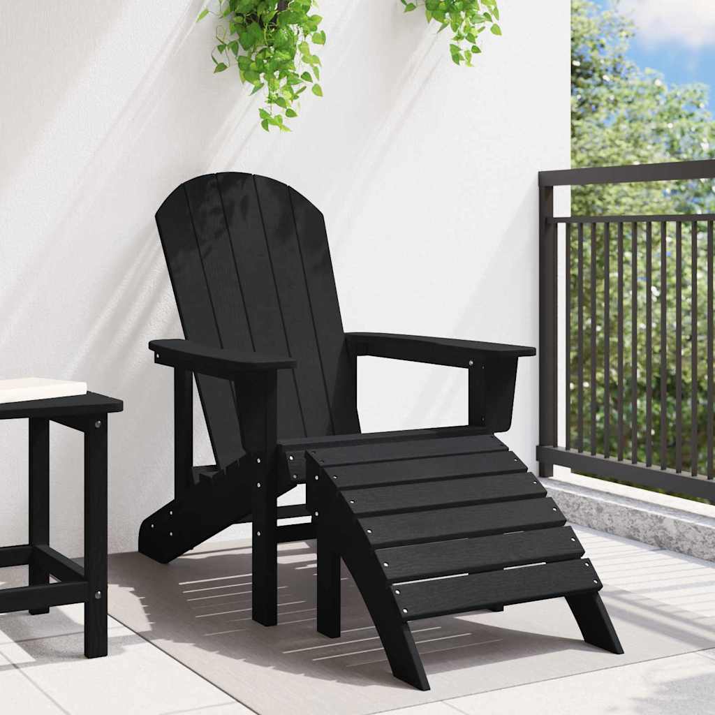 Adirondack Chair Black 82 x 74 x 92 cm HDPE