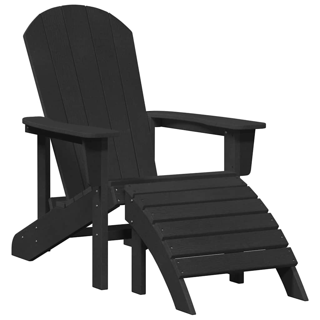 Adirondack Chair Black 82 x 74 x 92 cm HDPE