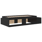 Storage Bed Frame with Storage Black Oak 80 cm Engineered Wood