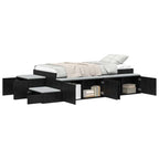 Storage Bed Frame with Storage Black Oak 80 cm Engineered Wood