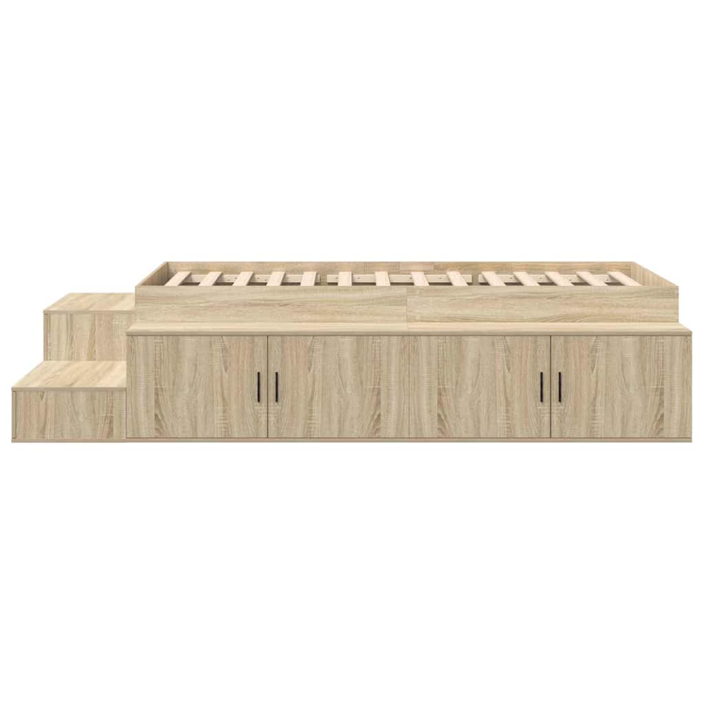 Storage Bed Frame with Storage Sonoma Oak 80 cm Engineered Wood