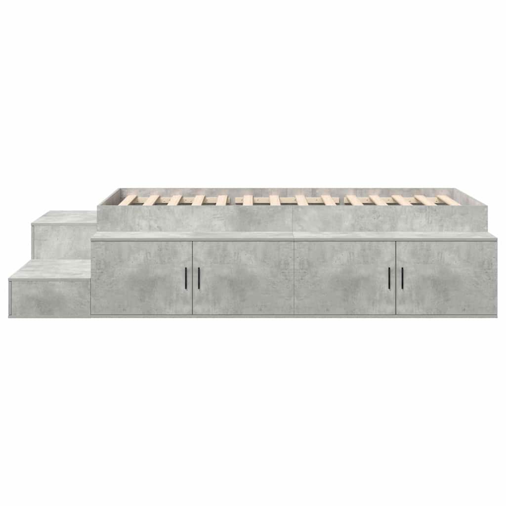 Storage Bed Frame Concrete Grey 80 cm Engineered Wood