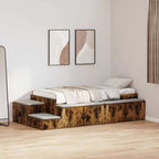 Storage Bed Frame with Storage Smoked Oak 80 cm Engineered Wood