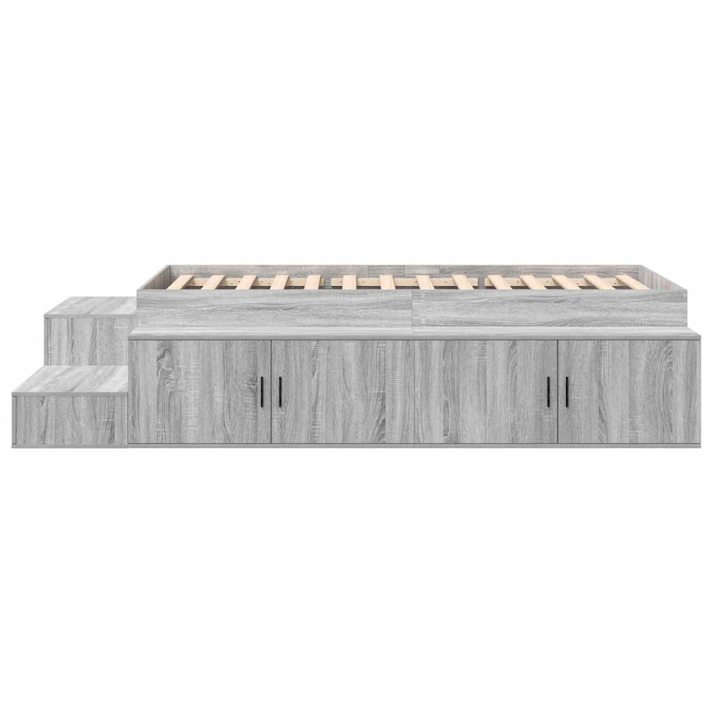 Storage Bed Frame Grey Sonoma 80 cm Engineered Wood