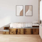 Storage Bed Frame with Storage Old Wood 80 cm Engineered Wood