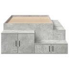 Storage Bed Frame Concrete Grey 90 cm Engineered Wood