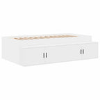 Storage Bed Frame with Storage White 75 cm Engineered Wood