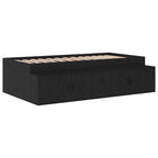 Storage Bed Frame Black oak 234 x 103 x 53.5 cm Engineered wood