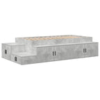 Storage Bed Frame Concrete Grey 75 cm Engineered Wood