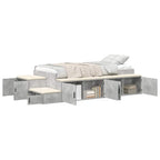 Storage Bed Frame Concrete Grey 75 cm Engineered Wood