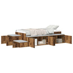 Storage Bed Frame Old wood 234 x 103 x 53.5 cm Engineered wood